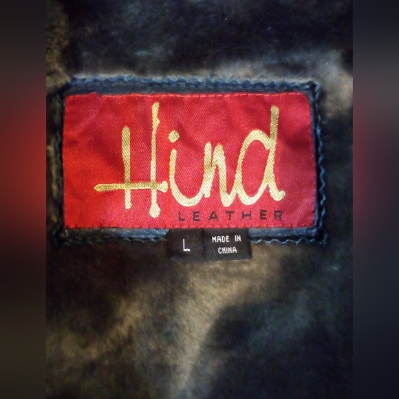 HIND Leather Faux Fur Insulated Removable Hooded Jacket Coat Men's L Blue/Gray - Picture 13 of 16